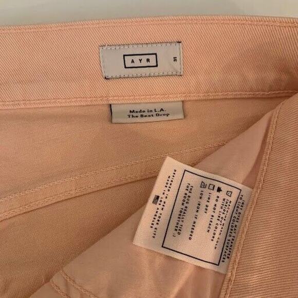 AYR Womens The Beat Drop Cropped Barrel Leg Jeans Sz 31 (35x26) Pink Peach Denim - Picture 3 of 10
